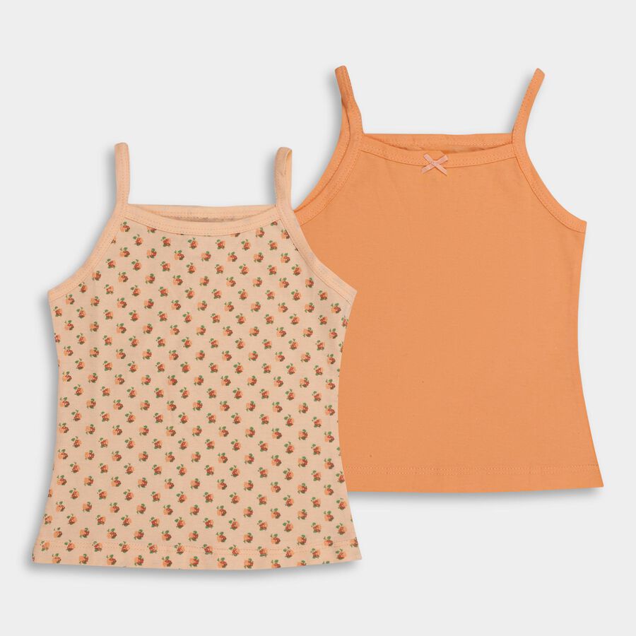 Girls' 100% Cotton Vest (Pack of 2), Peach, large image number null