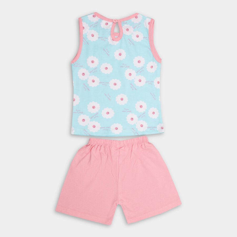 Infant Girls' 100% Cotton Short Set , Light Blue, large image number null