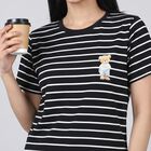 Women's Black Round Neck Regular T-Shirt, Black, small