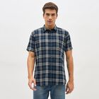 Men's Navy Blue Cotton Classic Casual Shirt, Beige, small image number null