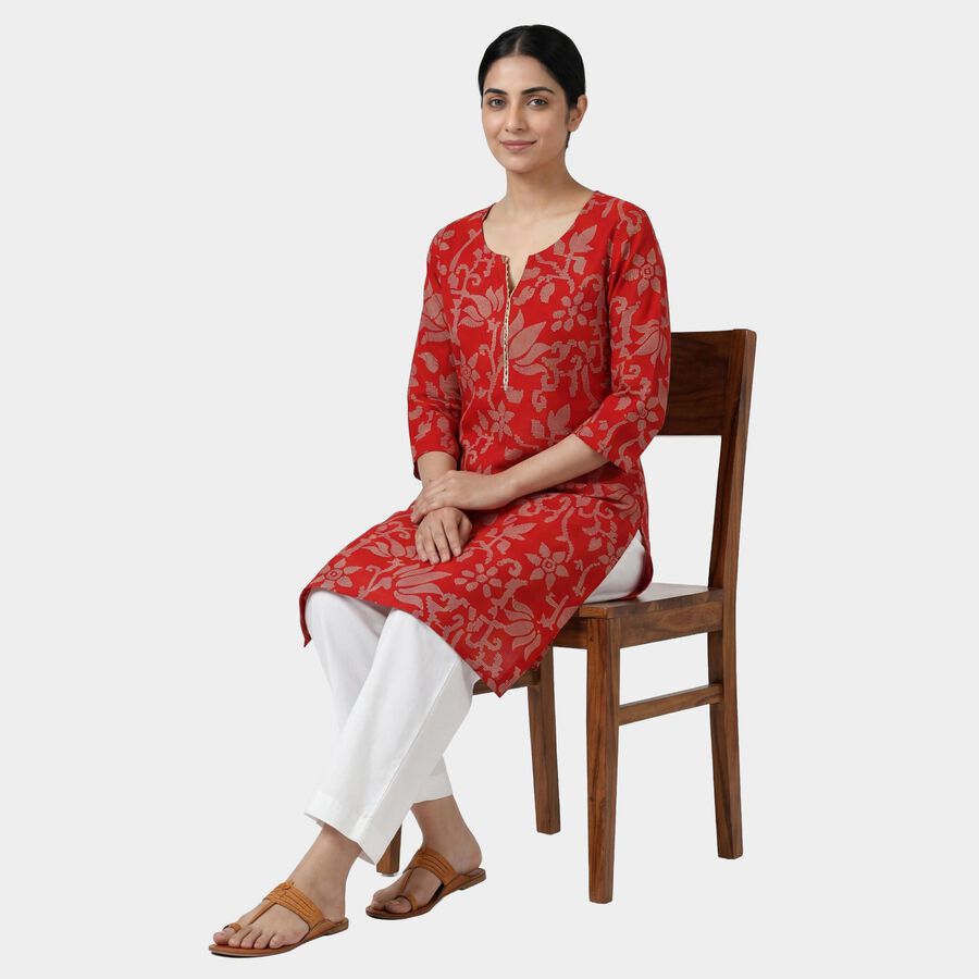 Women's Red Kurta, लाल, large