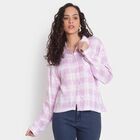 Printed Cropped Shirt, Lilac, small image number null