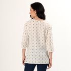 Women's Ivory Round Neck Printed Kurti, Off White, small image number null
