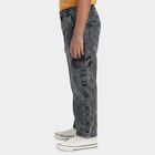 Boys Dark Grey Cargo Fit Washed Jeans, गहरा ग्रे, small