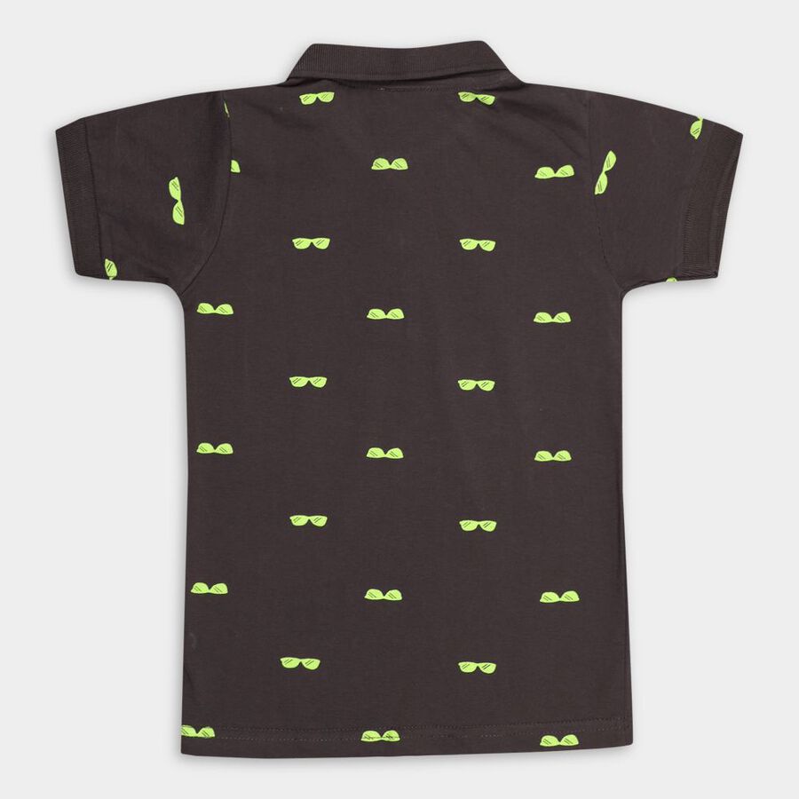 Boys' Cotton Half Sleeves T-Shirt, Charcoal, large image number null