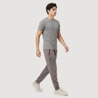 Men's Grey Tapered Fit Zip Pocket Jogger Track Pants, गहरा ग्रे, small