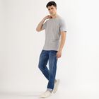 Men's Stonewashed Blue Straight Fit Classic Jeans, मध्यम नीला, small image number null