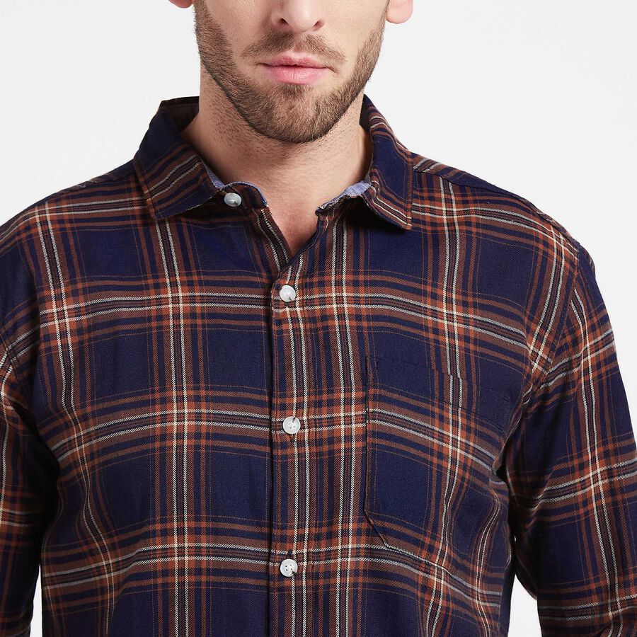 Checks Casual Shirt, भूरा, large image number null