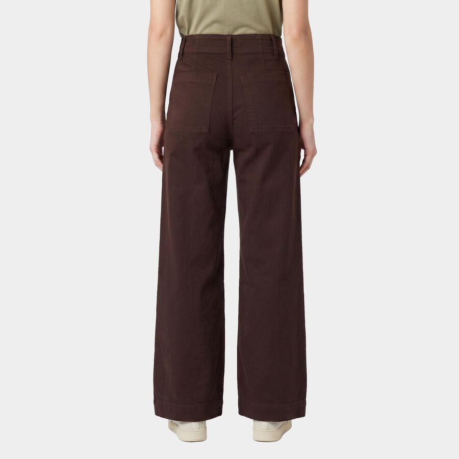 Women's Brown Wide Leg Seam Detail Jeans, भूरा, large