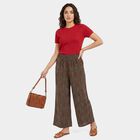 Women's Black Regular Fit Printed Wide-Leg Palazzos, काला, small