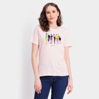 Ladies' Cotton Round Neck T-Shirt, Pink, small image number null