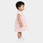 Infants' Pink Floral Printed Fit and Flare Frock, हल्का गुलाबी, small