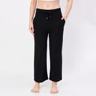 Women's Dark Black Regular Fit Star Printed Pyjama, काला, small