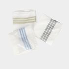 Men's White Striped Pack of 3 Handkerchief, सफ़ेद, small