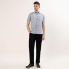 Men's Navy Blue Cotton Half Sleeve Classic Collar Casual Shirt, Navy Blue, small