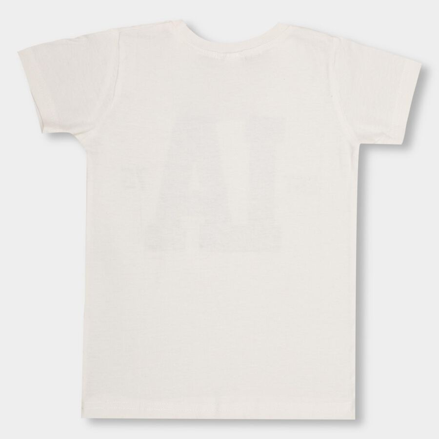 Boys' 100% Cotton Half Sleeves T-Shirt, ऑफ व्हाइट, large image number null