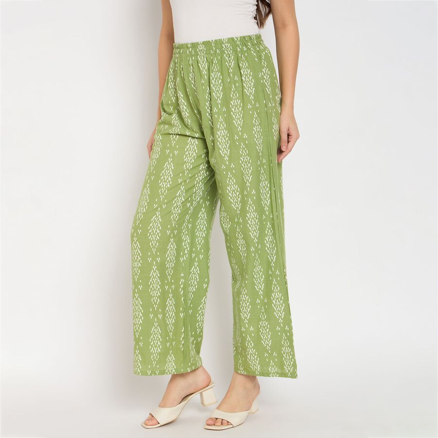 Ladies' 100% Cotton Palazzos, Light Green, large image number null