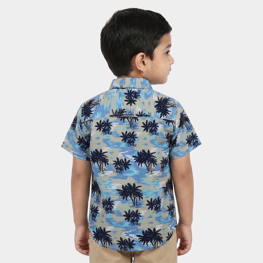 Boys Light Blue Cotton Regular Fit Casual Shirt, हल्का नीला, large