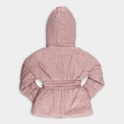 Girls' Soft Dusty Pink Hooded Polka Dot Jacket, Pink, small image number null