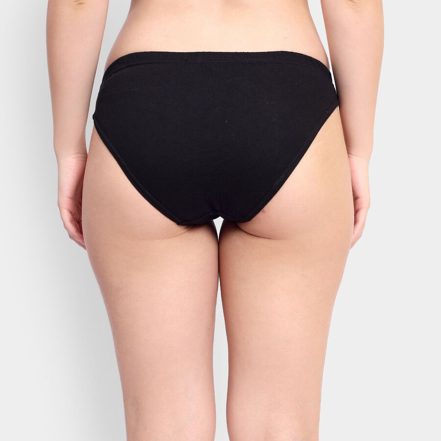 Ladies' 100% Cotton Panty, काला, large image number null