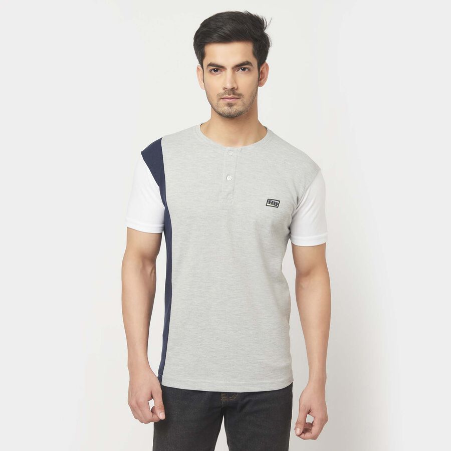 Henley T-Shirt, Melange Light Grey, large image number null