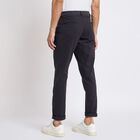 Men's 100% Cotton Slim Fit Casual Trousers , गहरा ग्रे, small