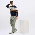 Men's Deep Midnight Navy Blue Crew Neck Casual Sweatshirt, Navy Blue, small image number null