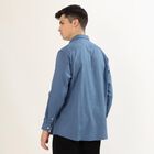 Men's Muted Steel Blue Cotton Classic Casual Shirt, Mid Blue, small image number null