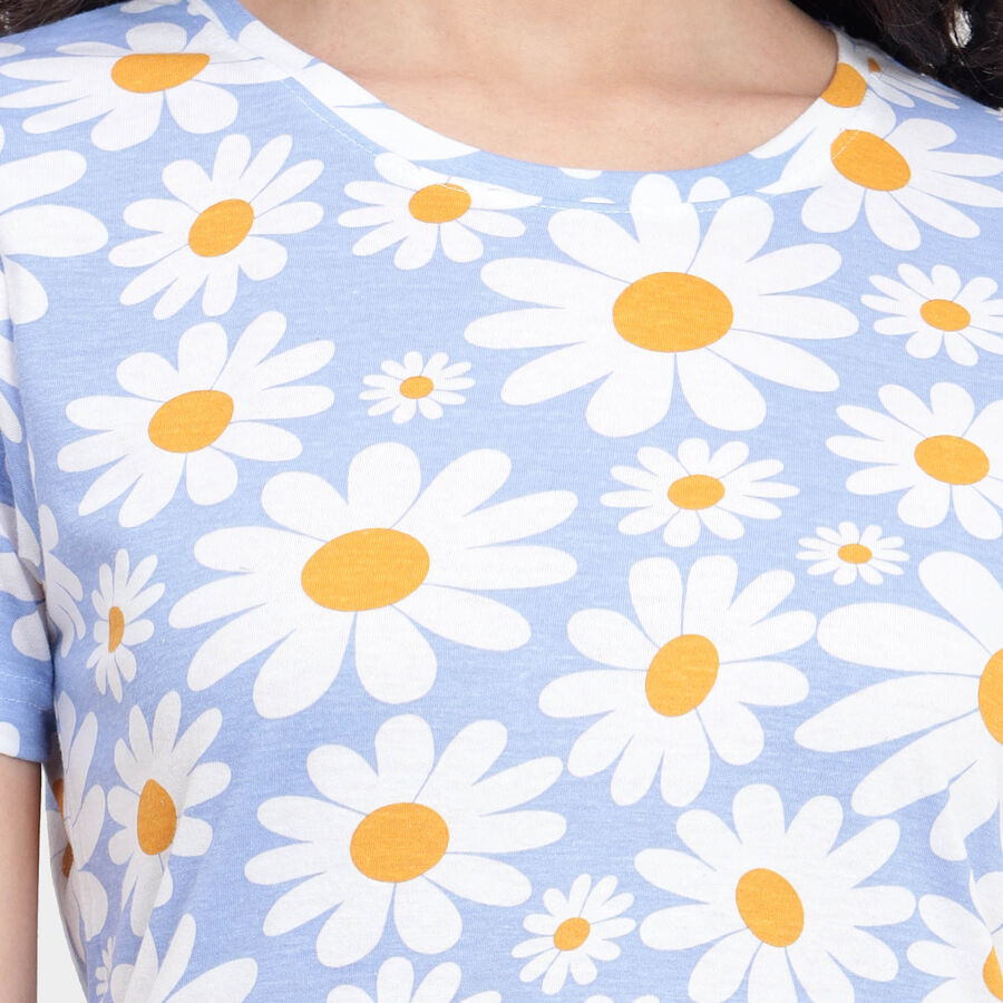 All Over Print Round Neck T-Shirt, Light Blue, large image number null