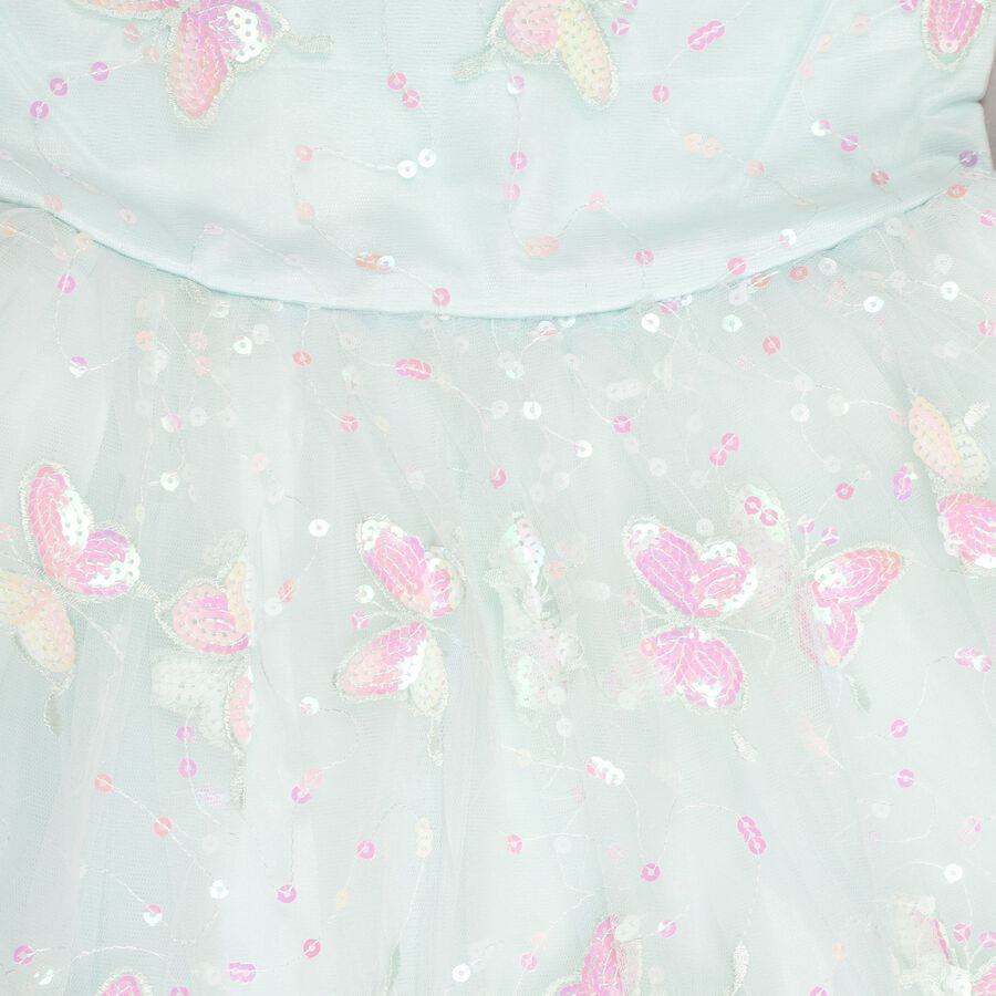 Girls' Frock, हल्का हरा, large image number null