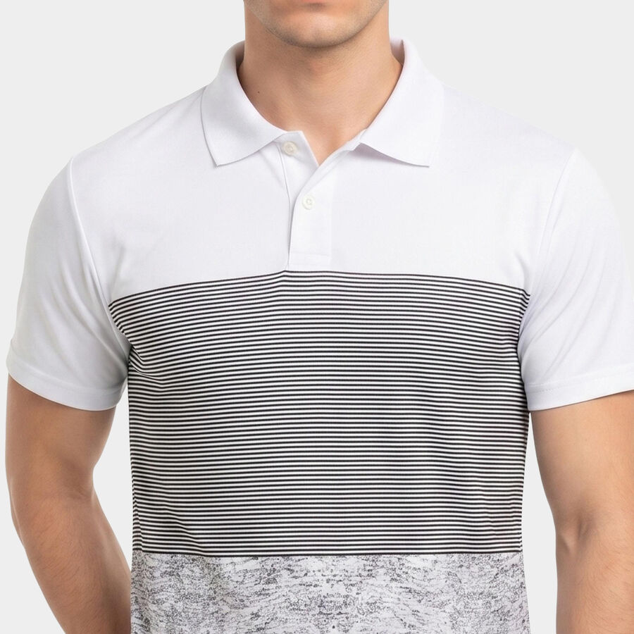 Men's White Crew Neck Regular Drifit T-Shirt, White, large