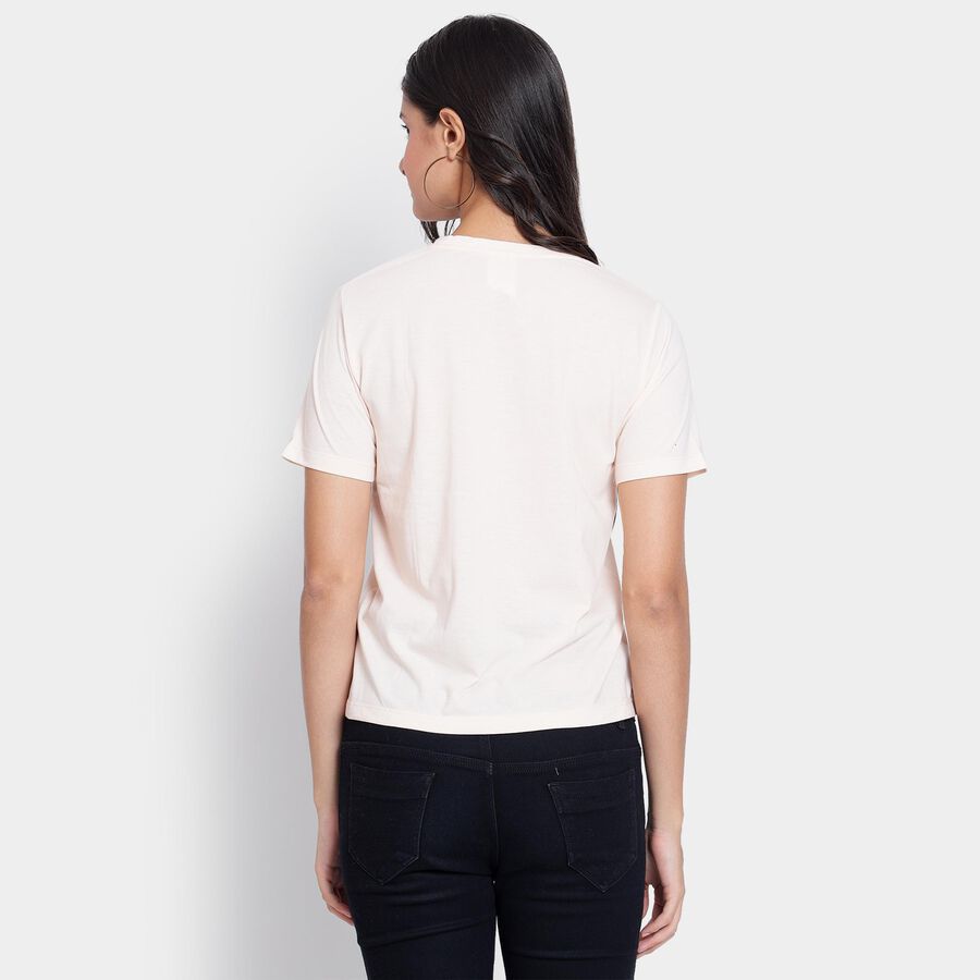 Ladies' Round Neck T-Shirt, पीच, large image number null