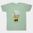 Boys' Half Sleeves T-Shirt, हल्का हरा, small