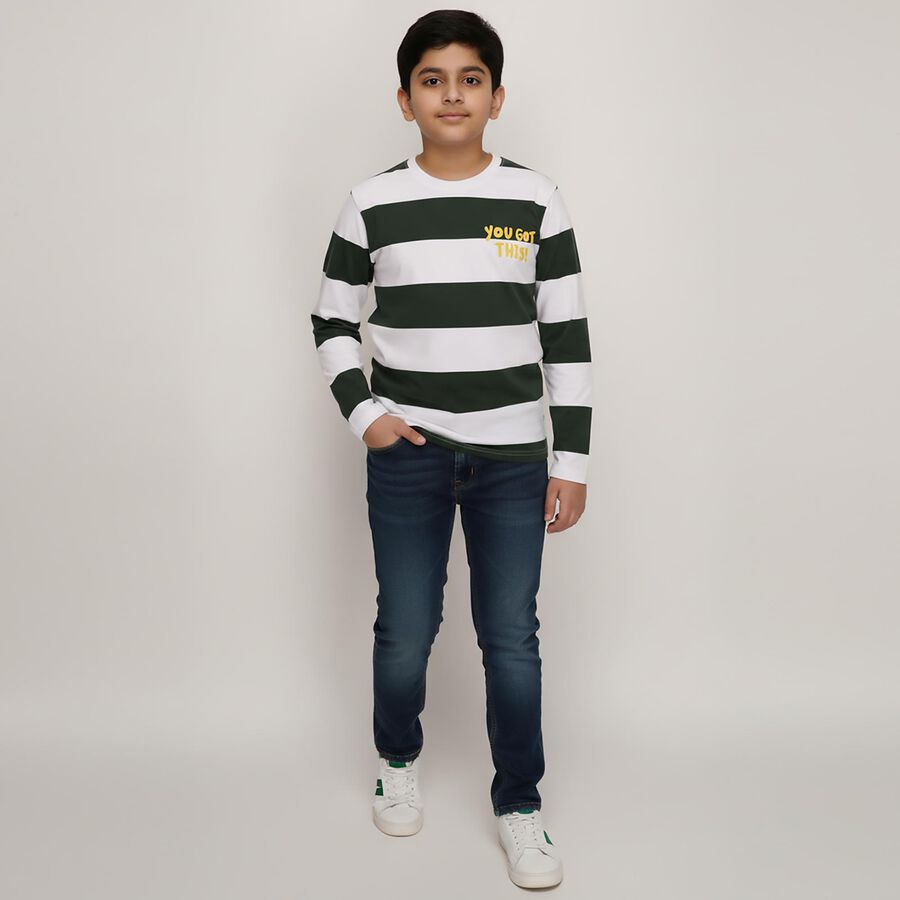 Boys' T-Shirt, गहरा हरा, large image number null