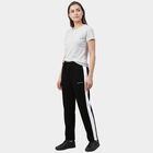 Women's Black Slim Fit Cuffed Track Pants, काला, small