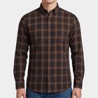Men's Olive Cotton Button Down Collar Casual Shirt, Olive, small