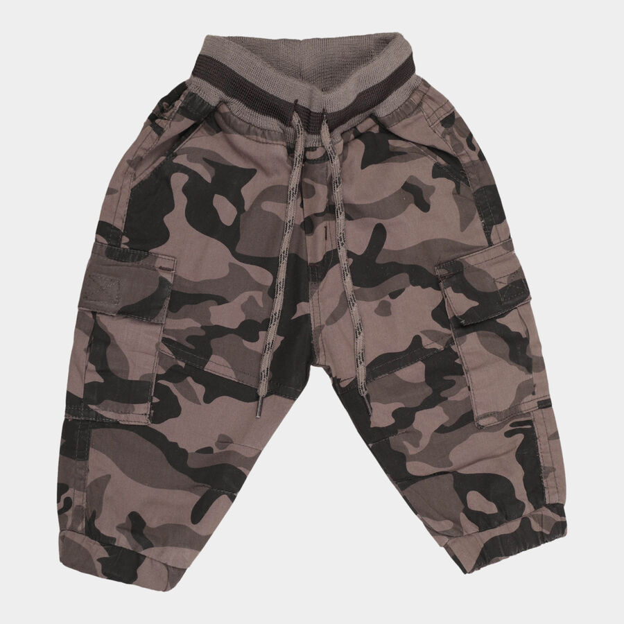 Infants Cotton Printed Trousers, Light Grey, large image number null