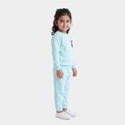 Girls Aqua Round Neck Lounge Hipster Set, एक्वा, small