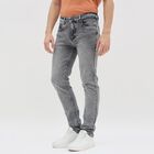 Men's Washed Grey Skinny Fit Jeans, Light Grey, small image number null