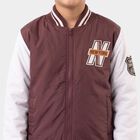 Boys Maroon Varsity Jacket, Maroon, small