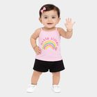 Infants' Pink Cotton Round Neck Casual Vest, Light Pink, small