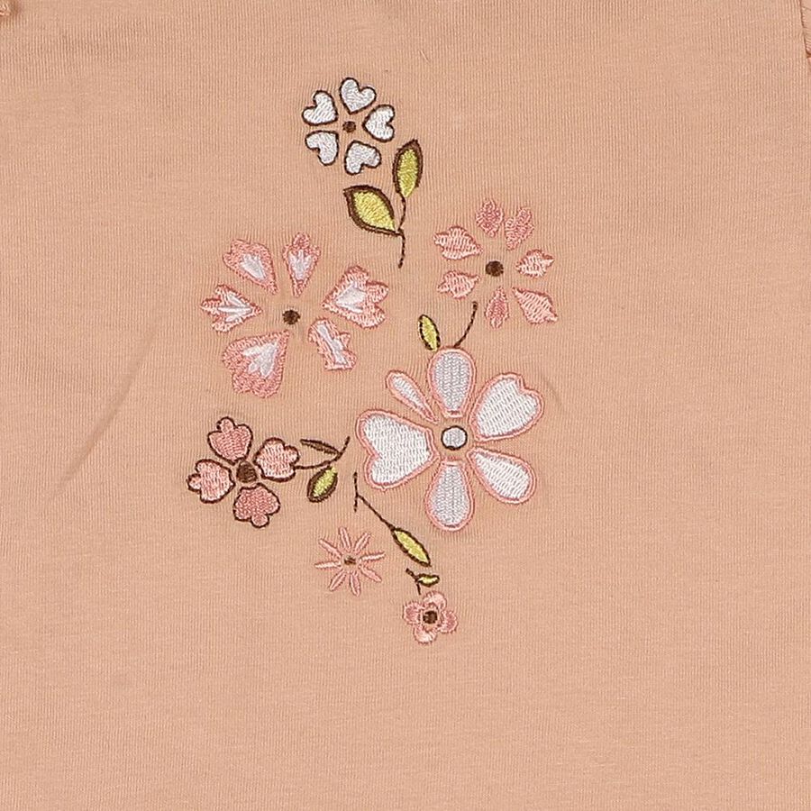 Infants Light Pink Cotton Crew Neck Casual Top and Shorts Set, Light Pink, large