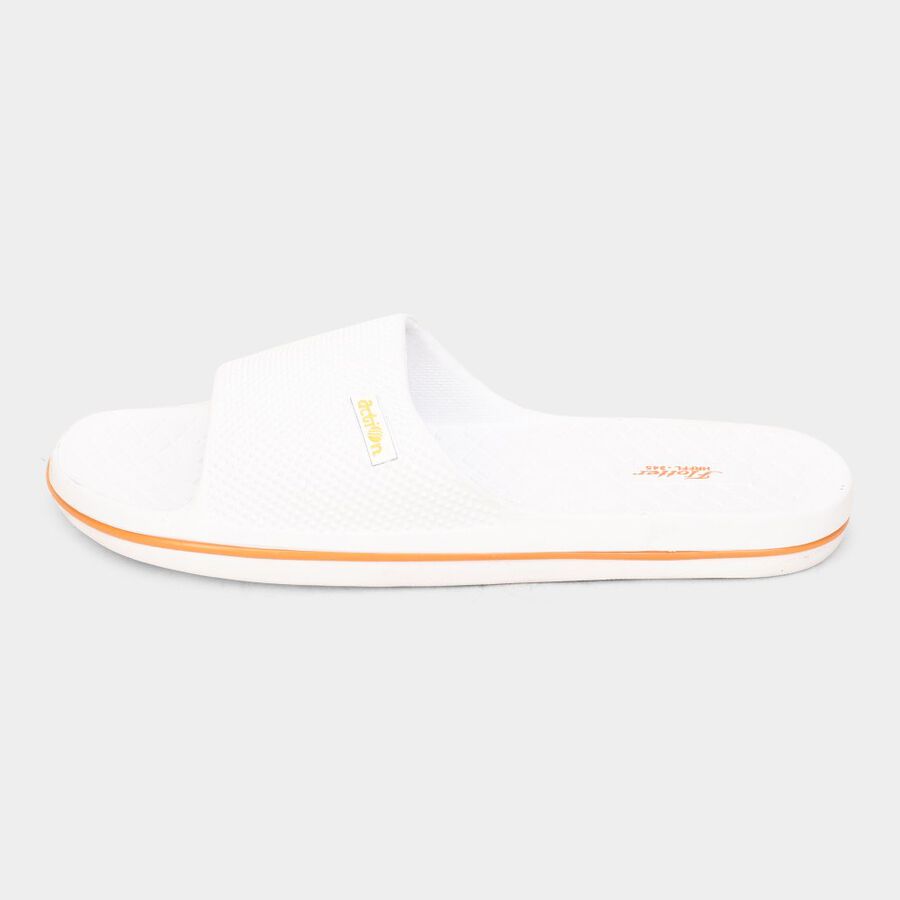Mens Slider Flip Flops, White, large image number null