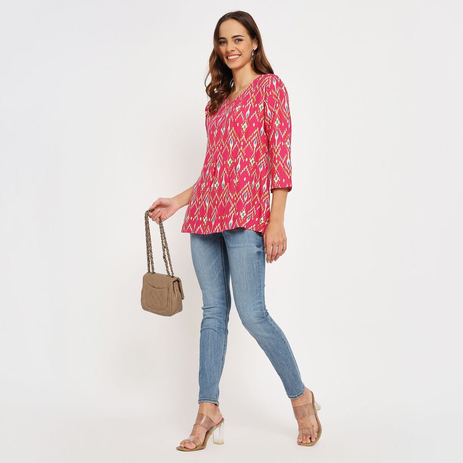Ladies' Kurti, रानी (फ्यूशिया), large image number null