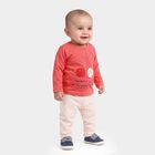 Infants Pink and Cream Cotton Round Neck Hipster Set, गुलाबी, small