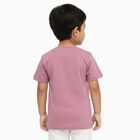 Boys Muted Dusty Pink Cotton Round Neck Casual T-Shirt, Pink, small image number null