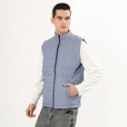 Men's Light Blue High Neck Casual Jacket, हल्का नीला, small image number null
