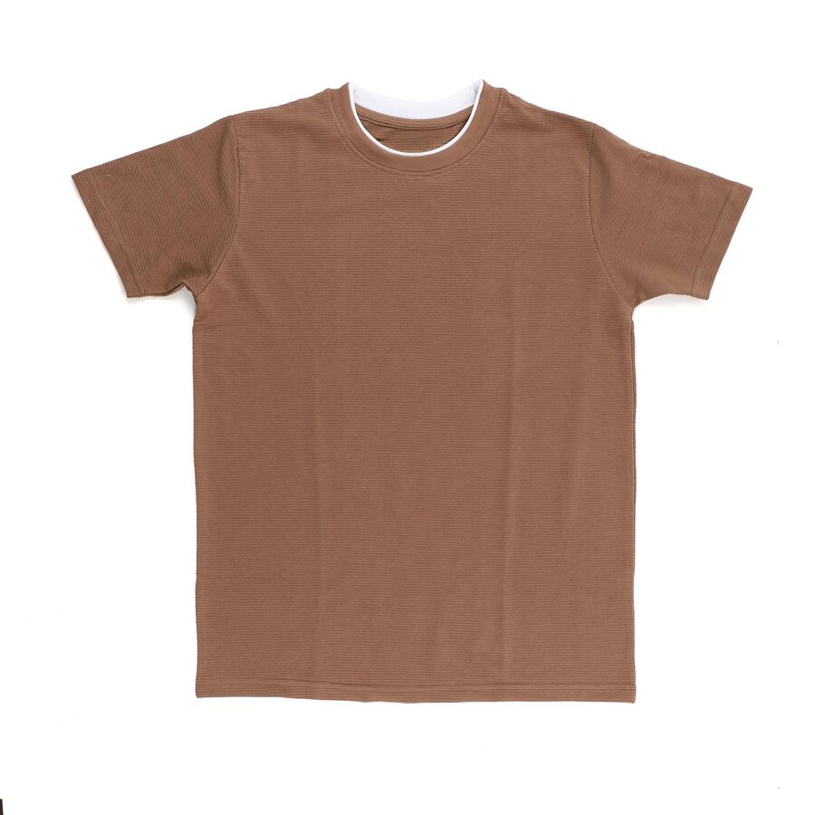 Boys' Half Sleeves T-Shirt, Brown, large image number null