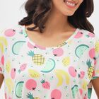 Women's Bright White Round Neck Casual Nighty, White, small image number null