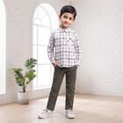 Boys White Cotton Casual Shirt, White, small